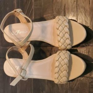 Size 10 Forever Tan Wedge never worn